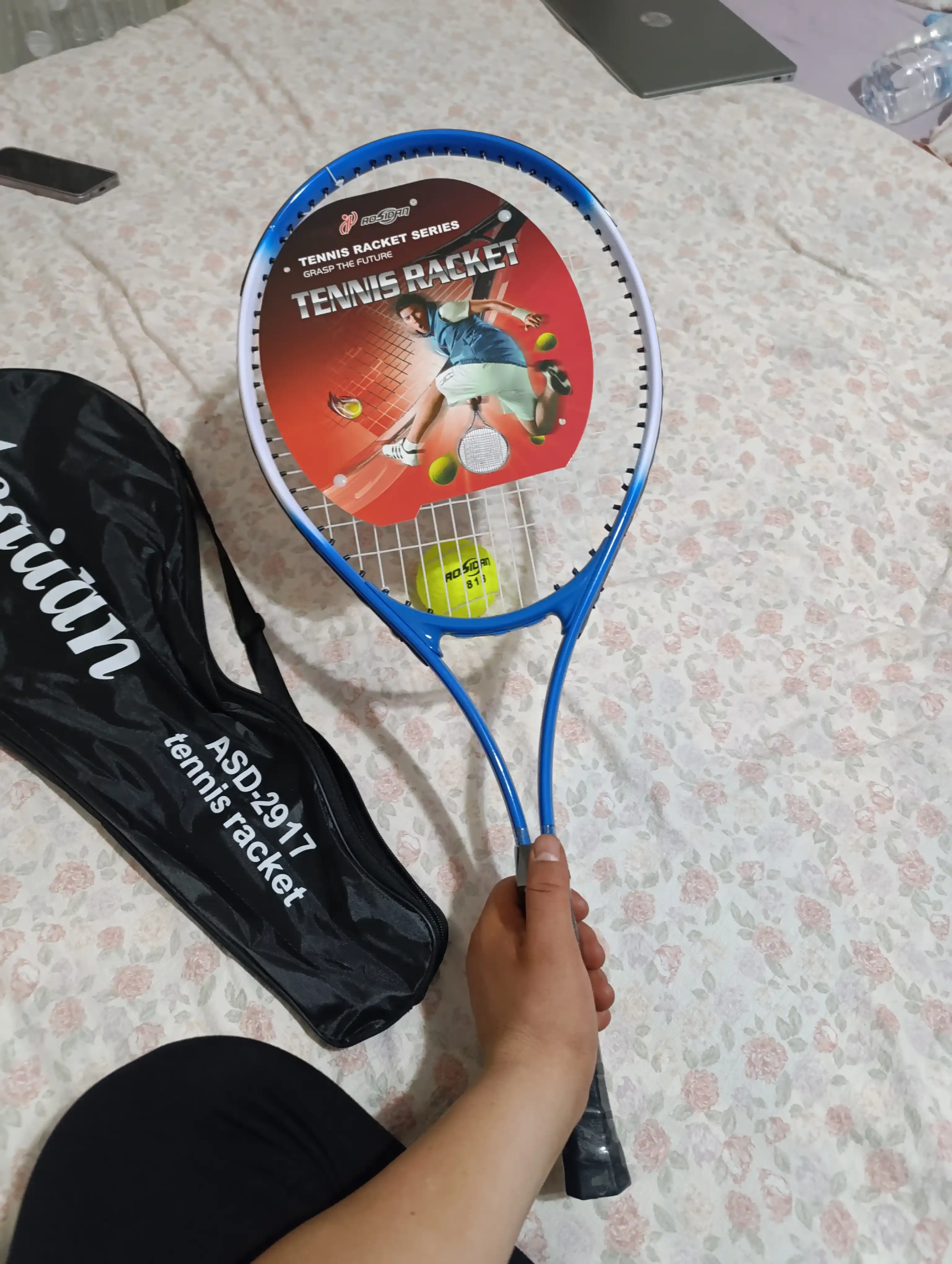 Professional tennis raketka to‘plami | 1 raketka + 1 koptok + chexol | boshlovchilar uchun