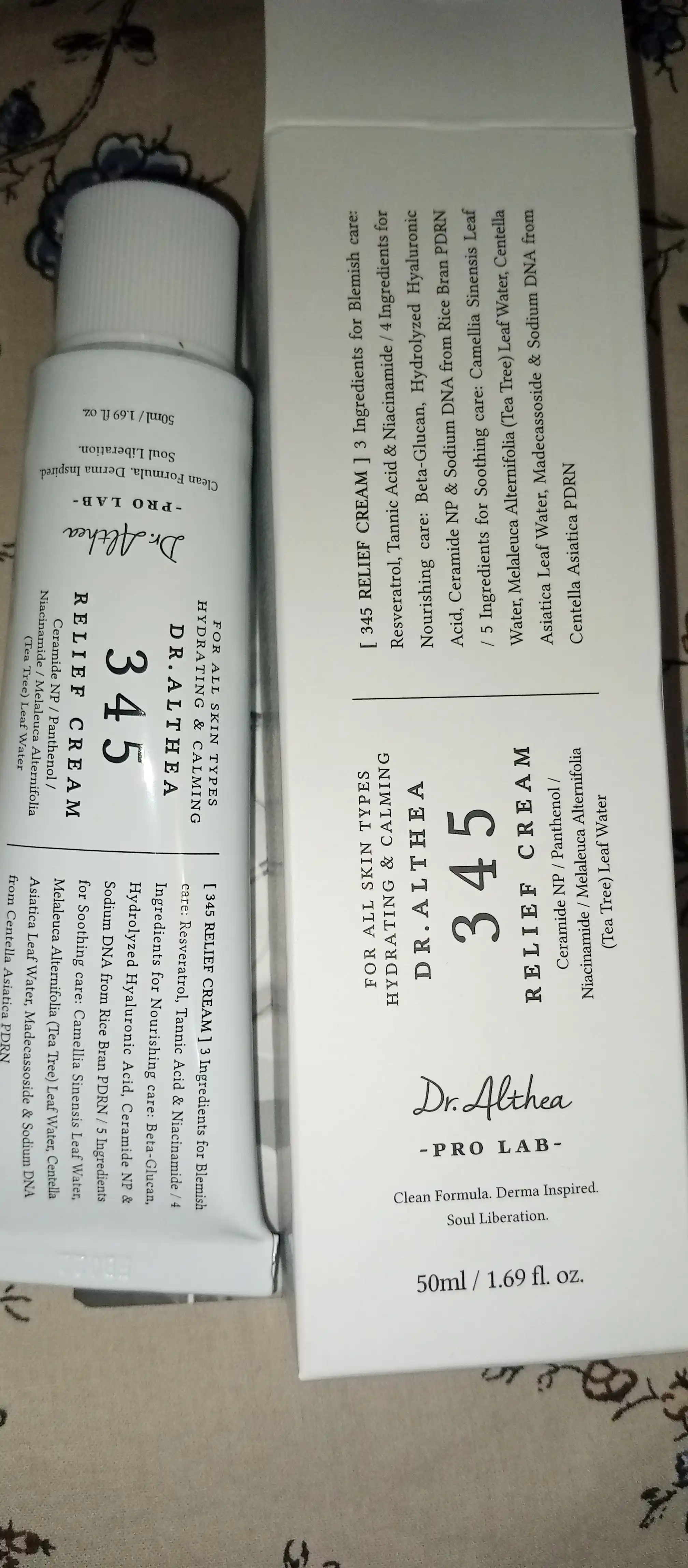 Dr. Althea 345 Relief Cream 50 мл , дневной крем для чувствительной кожи , Корея