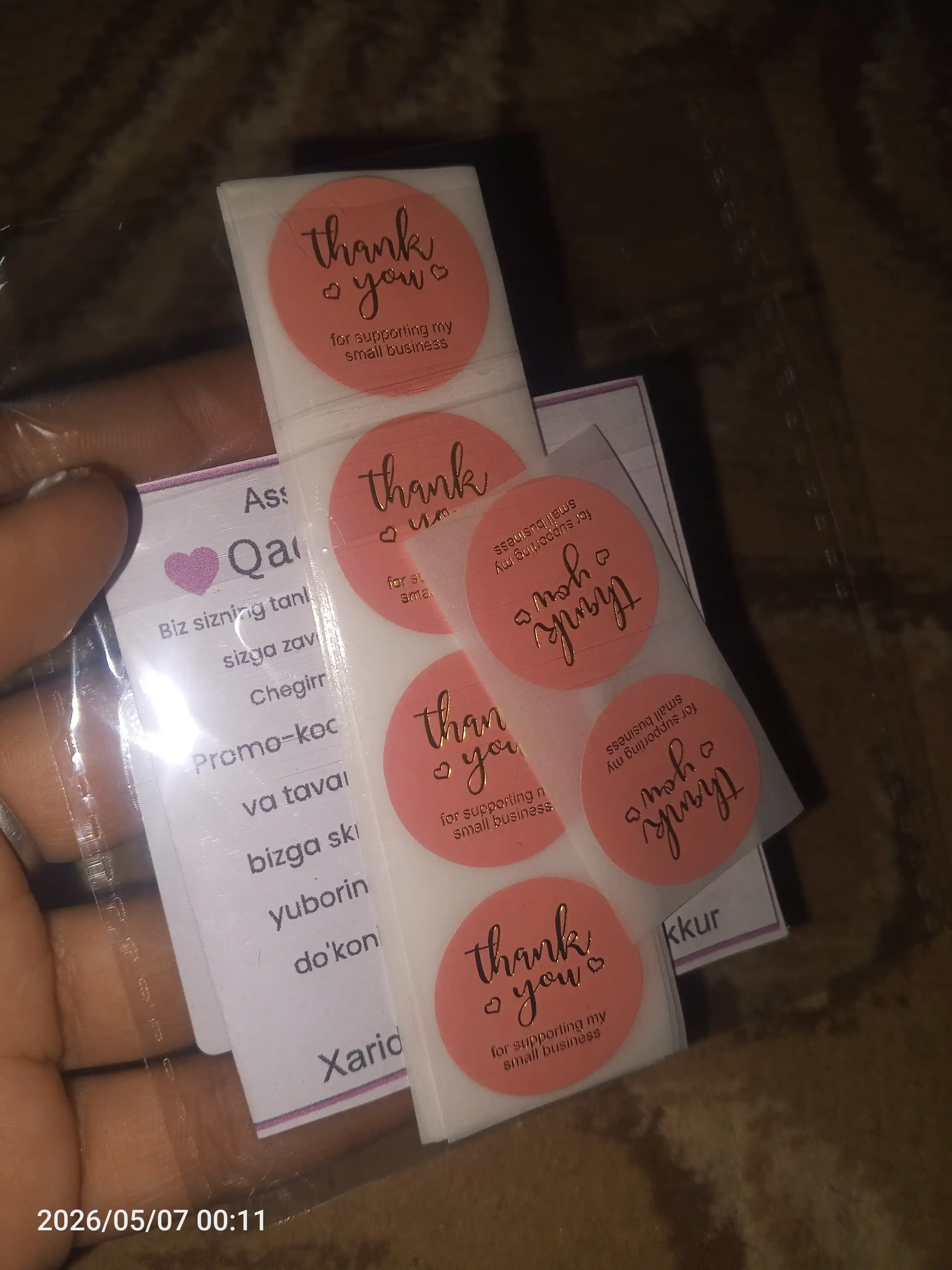 Сделайте свой бизнес более изысканным с помощью наклеек THANK you, 50 штук