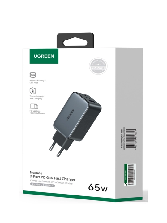 UGREEN 65Вт Сетевое Зарядное Устройство GaN PD CD244 10335