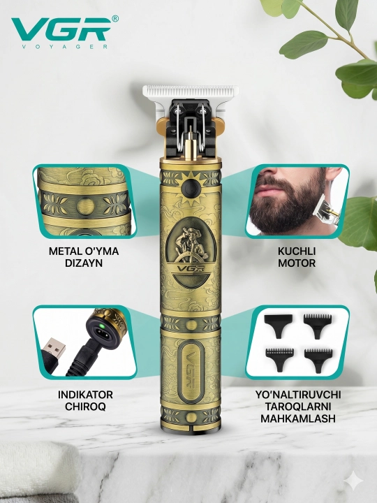 Триммер для бороды VGR V-085, машинка для стрижки волос Vgr 