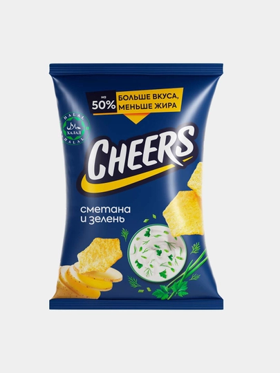 Картофельные чипсы "CHEERS" со вкусом "Сметана и зелень" 70 гр — CHEERS-P1A3B6D