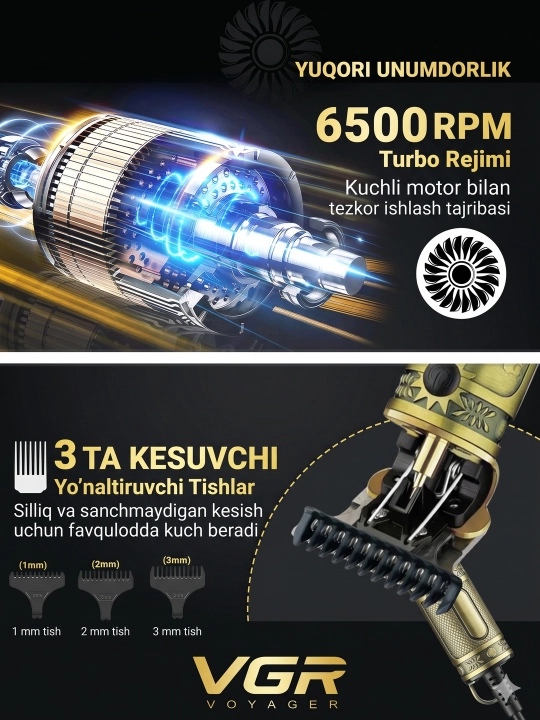 Машинки для стрижки волос VGR V-097, vgr триммер для бороды