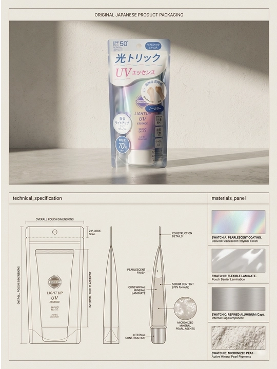 Солнцезащитный крем для лица, Kose Suncut Light Up UV Essence SPF 50+ PA++++, 80 г
