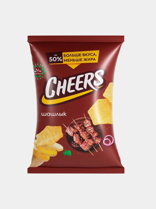 Картофельные чипсы "CHEERS" со вкусом "Шашлык", 70 гр - 