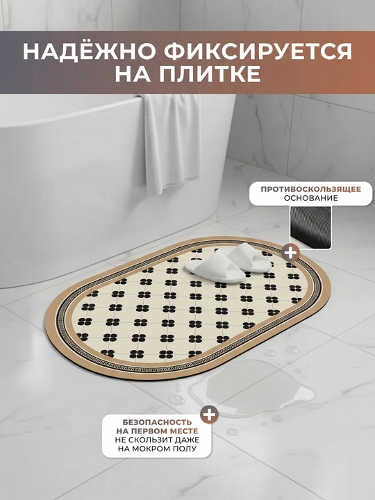 Нескользящий коврик для ванной из микрофибры, мягкий, быстро сохнет, моющийся