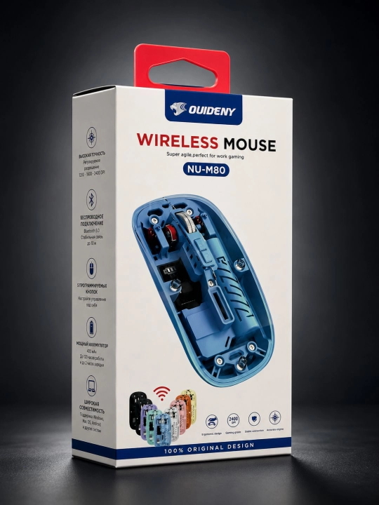 Simsiz kompyuter sichqonchasi, tovushsiz, RGB, Bluetooth, gaming mouse, shaffof, offic