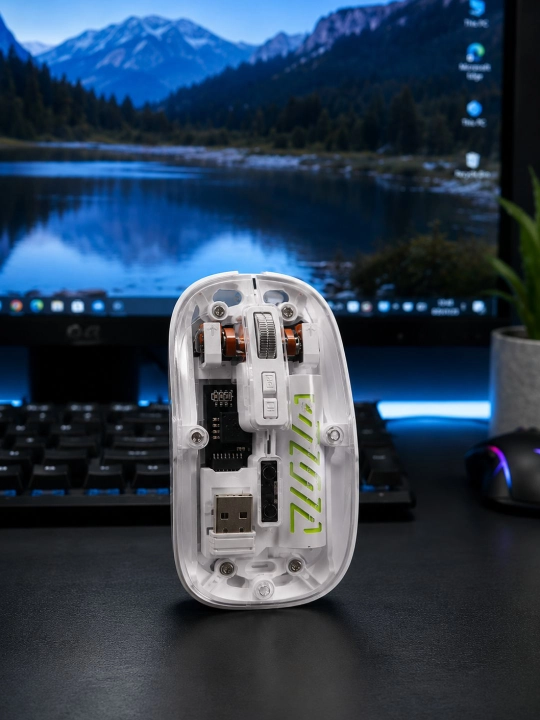 Simsiz kompyuter sichqonchasi, tovushsiz, RGB, Bluetooth, gaming mouse, shaffof, offic