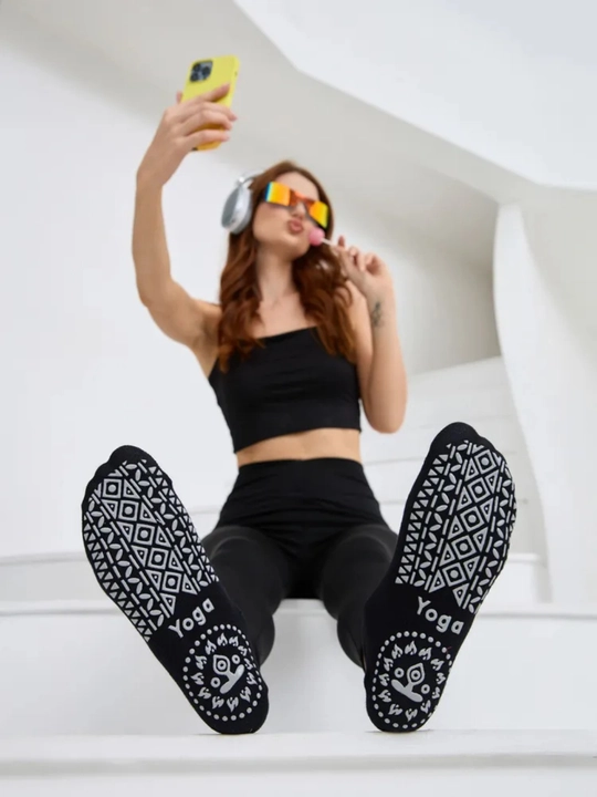Yoga, pilates, fitnes, raqs, gimnastika uchun ayollar sport paypoqlari, sirpanishga qarshi