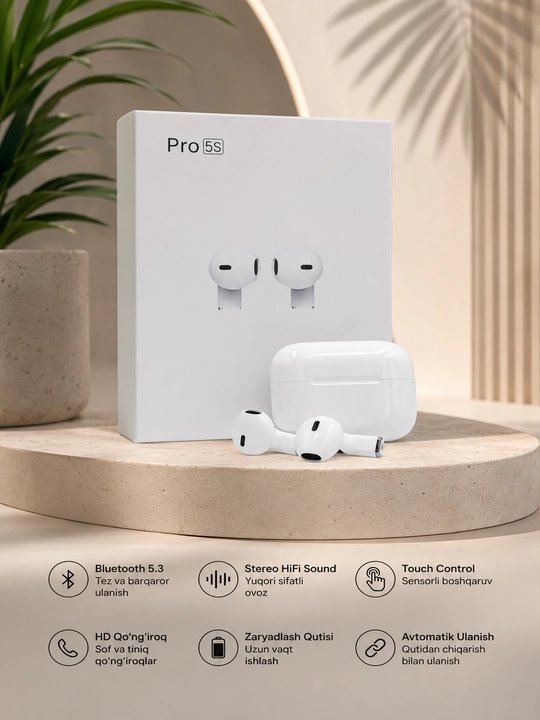 Pro 5S Simsiz Bluetooth quloqchin