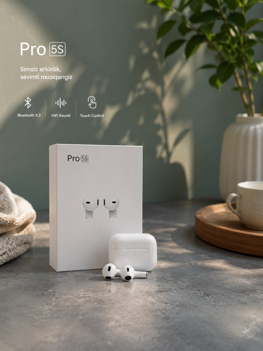Pro 5S Simsiz Bluetooth quloqchin - 