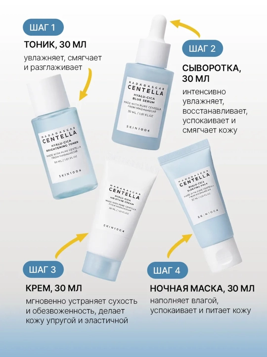 SKIN1004 Madagascar Centella Travel Kit Набор миниатюр корейской косметики для лица