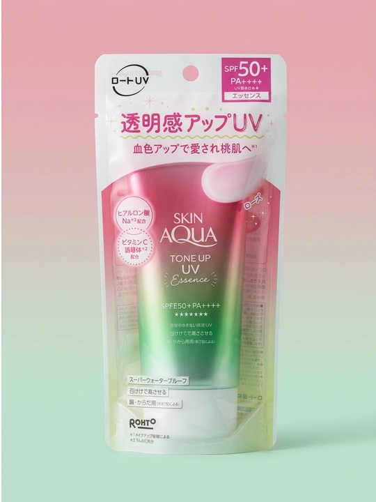 Солнцезащитный крем для лица Rohto Skin Aqua Tone Up UV Essence SPF 50+ PA++++, 80 г