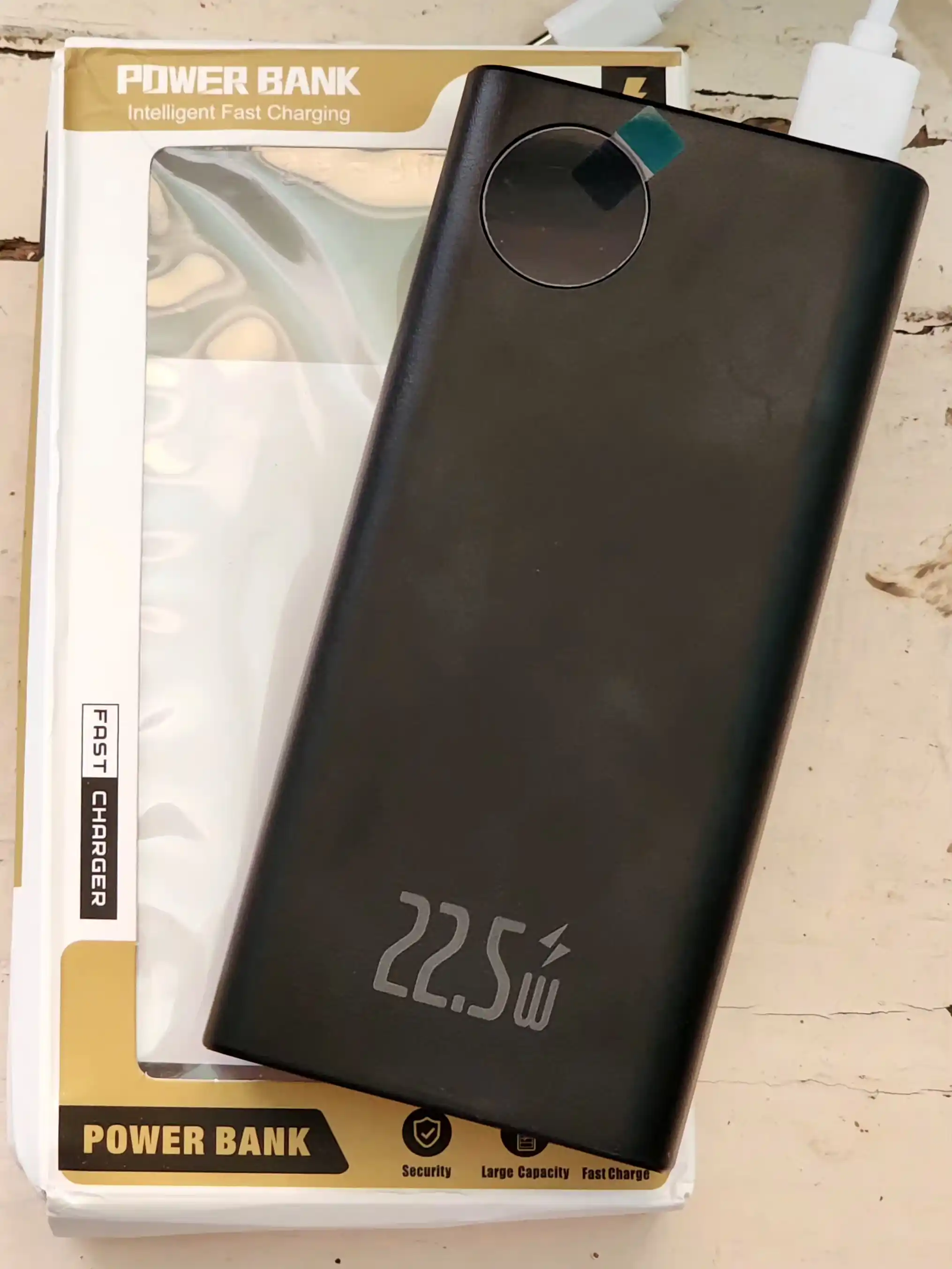 Power bank Tashqi akkumulyator, 20000 mA/soat, 22.5 vt, tez quvvat oladi