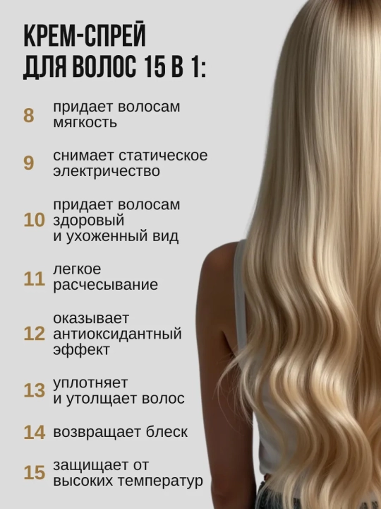 COMPLIMENT Крем-спрей для волос несмываемый, 15 в 1, 250 мл