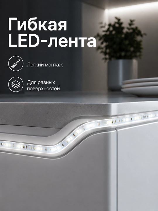 LED lenta 24V 5m SMD2835 120/240 LED 8mm 3 rang IP20/IP65 blokli yoki bloksiz