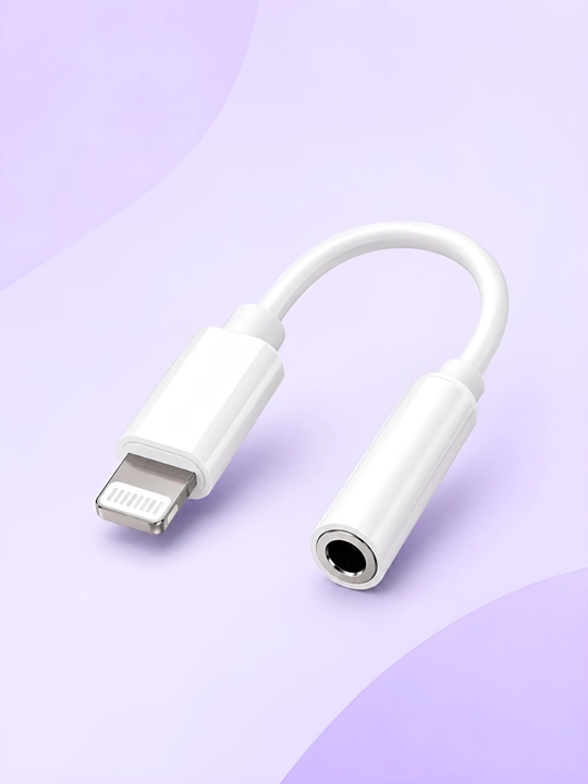 Адаптер Lightning на 3.5 мм AUX для наушников, белый цвет