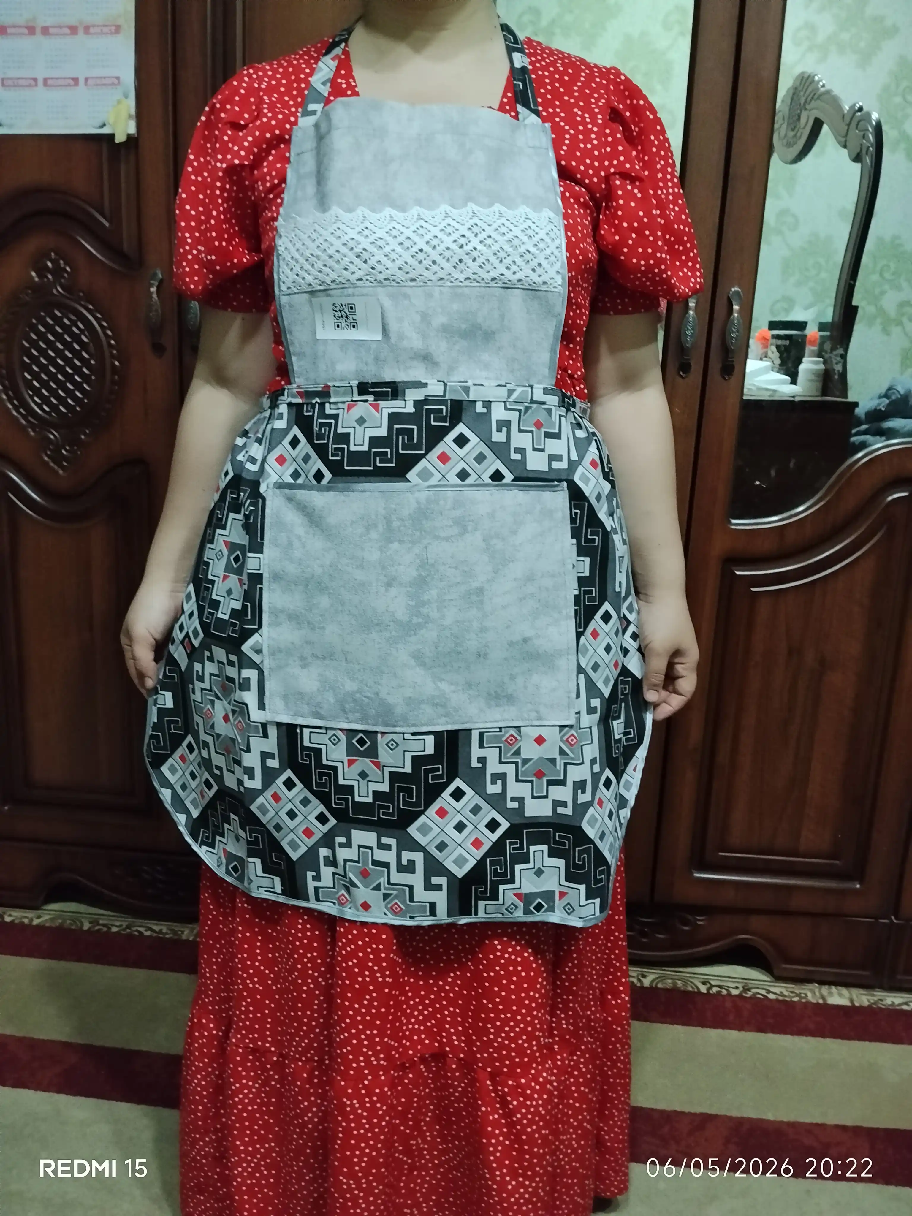 Кухонный фартук, фартук с карманами, кухонный аксессуар, женский фартук