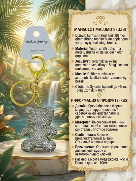 Brelok, toshli breloklar ayollar va erkaklar uchun kalit ilgichlar, kalit ilgichlar turli xil - 