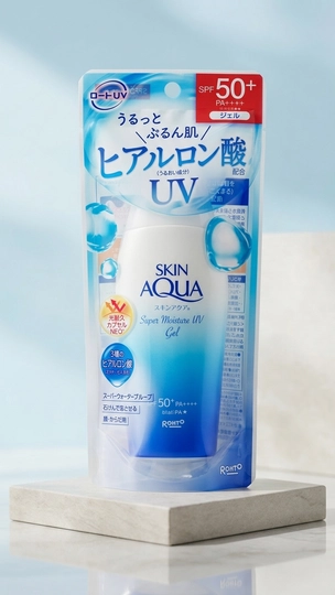 Солнцезащитный крем для лица Rohto Skin Aqua Super Moisture UV Gel, SPF 50+ PA++++