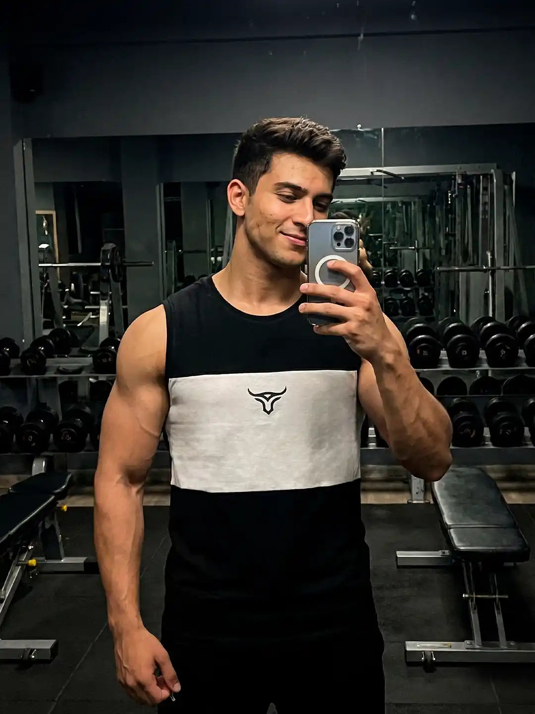 Erkaklar uchun sport maykasi, paxtadan — qora, sport, fitnes va mashg‘ulotlar uchun mayka