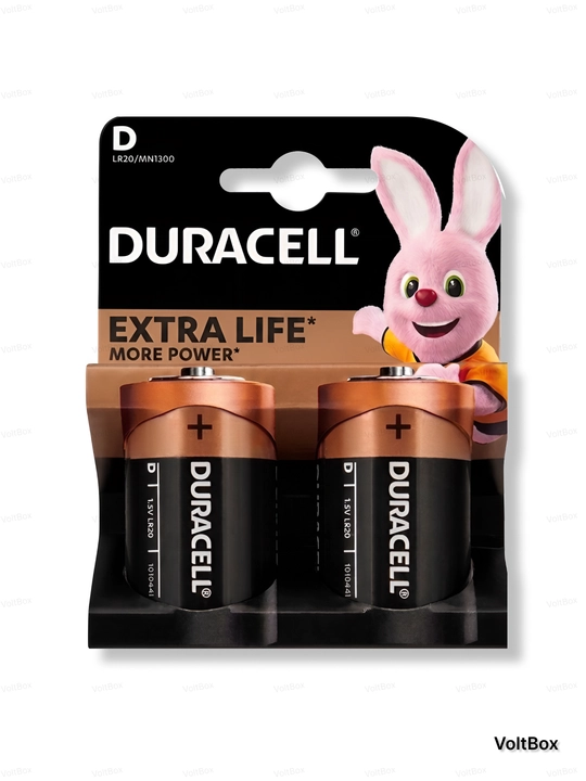 Duracell D LR20 ishqorli (alkalin) batareyalari, 1.5V, 2 dona o‘ramda