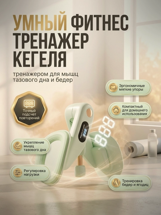 Домашний тренажер кегеля для ног и бедер. Укрепление мышц тазового дна. нагрузка до 17 кг - 