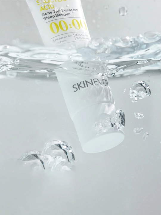 SKINEVER Akne va husnbuzarlarga qarshi tungi yuz niqobi, salitsil kislotasi bilan, 55 ml