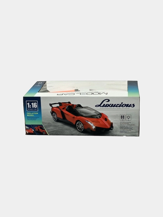 1:16 Masshtabli RC Luxurious Mashina - To'q sariq Supercar chiroq va dreyf bilan (27MHz)