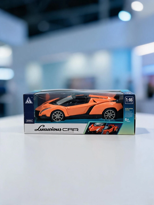 1:16 Masshtabli RC Luxurious Mashina - To'q sariq Supercar chiroq va dreyf bilan (27MHz) - 