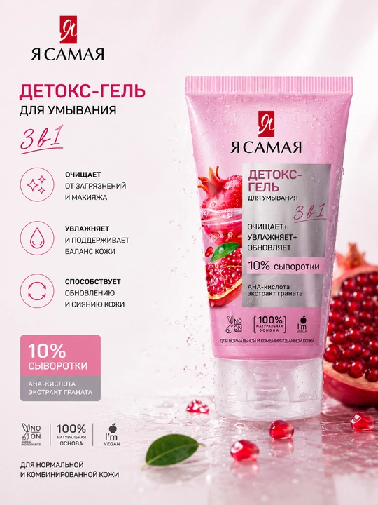 Детокс-гель для умывания Я Самая, 150 мл