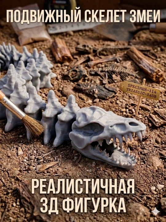 Скелеты. 3д фигурка. Подвижный паук краб и осьминог напечатанный на 3д принтере - 