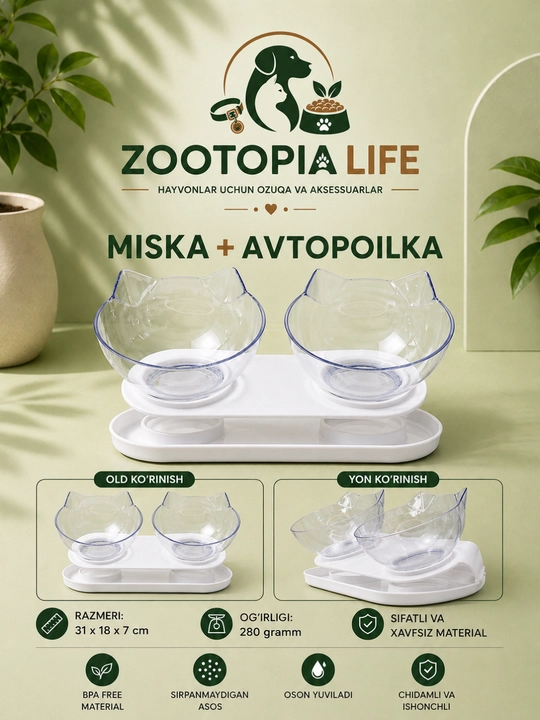 Mushuklaringiz uchun qulay, ozoda va chiroyli ovqatlanish yechimi APS-009 modeli - 