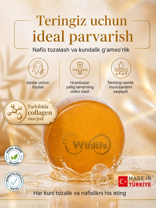 Wınlıfe kollagenlı reshı va shea yoglı sovunı