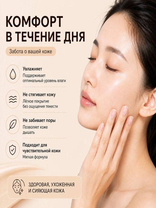 TRHEEE BB krem tonal namlovchi yuz kremi 50 ml + makiyaj gubkalari