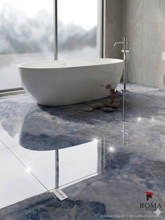 Керамогранит ROMA Ceramics J12S6025 120x60 глянец, премиум, ударопрочный, антицарапина