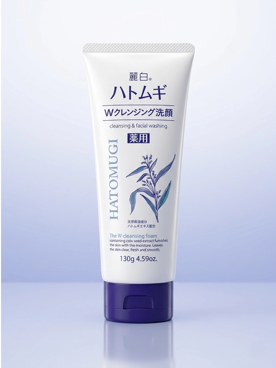 Лечебная пенка для умывания лица, Reihaku Hatomugi The W cleansing foam, 130 г