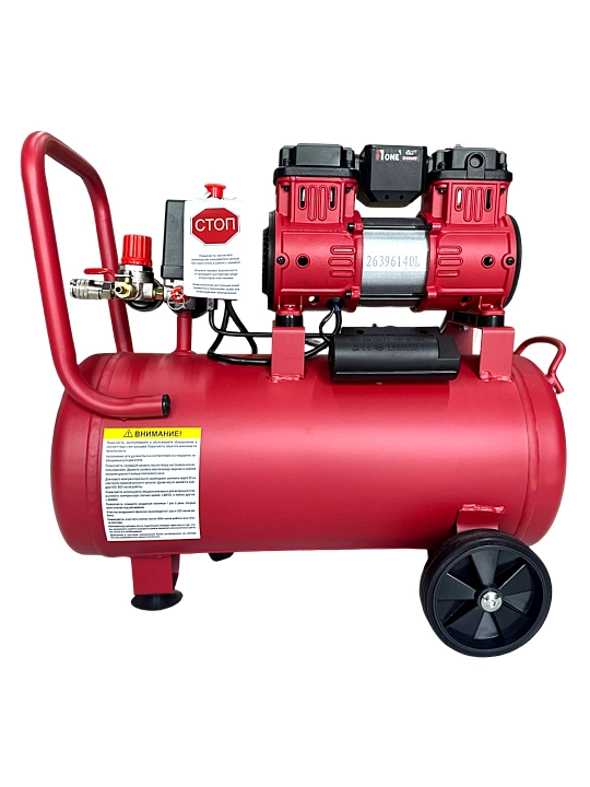 Yog'siz pas ovozli porshenli kompressor NUMBER ONE NAC1200/24-B, 1.2 kVt, 200 l-min, 24 l