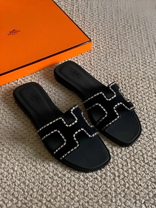 Hermes ayollar shippagi, ayollar poyabzali, yozgi tapochka, zamonaviy va svarovskiy toshli
