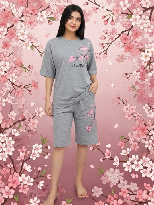 Sakura ayollar kiyimi, yoz uchun qulay, erkin bichimli, 42-50 o‘lchamlarda - 