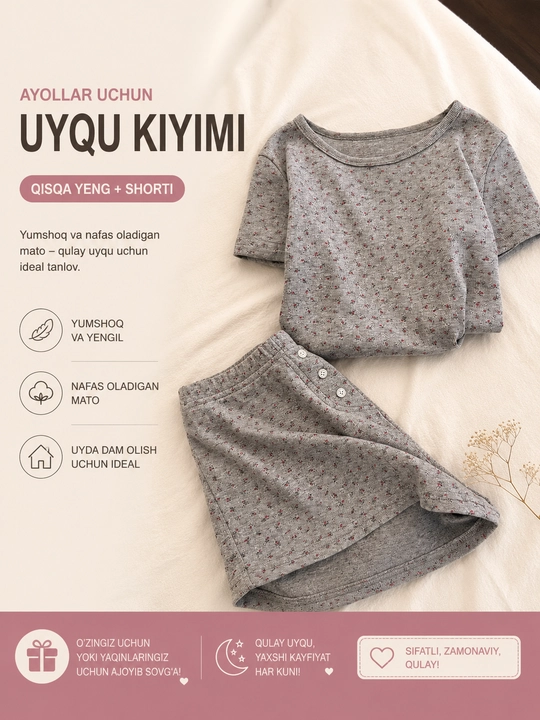 Ayollar pijamasi,shortik mayka to’plami,ayollar uchun to’plam,dvoyka