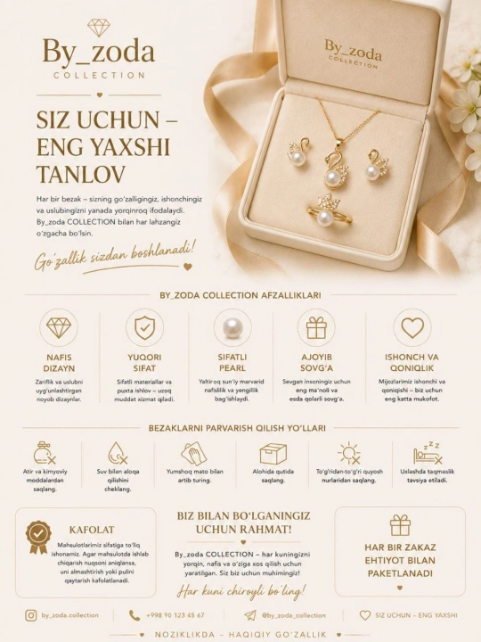 Ayollar bijuteriya taqinchoqlar to‘plami sirg‘a, uzuk, braslet, zanjir