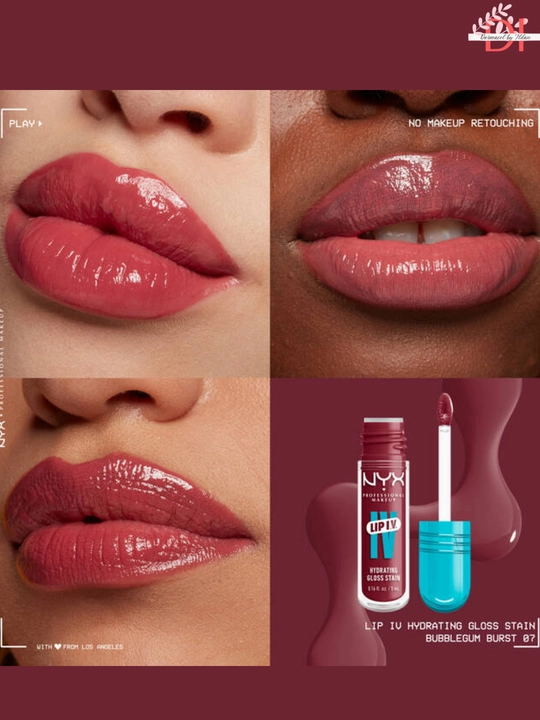 Лёгкий блеск для губ NYX Lip I.V. 07 Bubblegum Burst с эффектом сияния