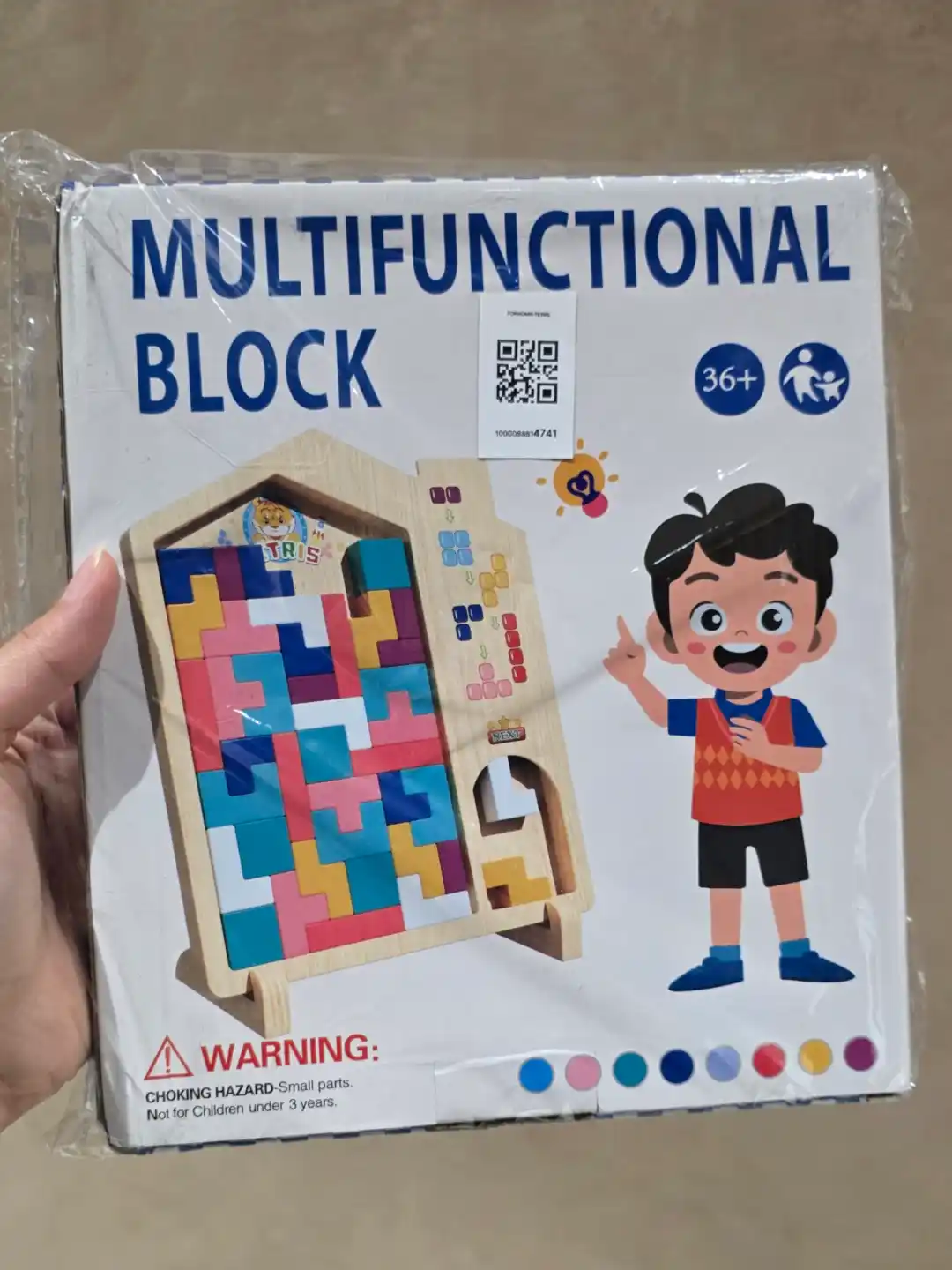 Bolalar uchun yog'ochli Tetris boshqotirmasi, rivojlantiruvchi o'yinchoq