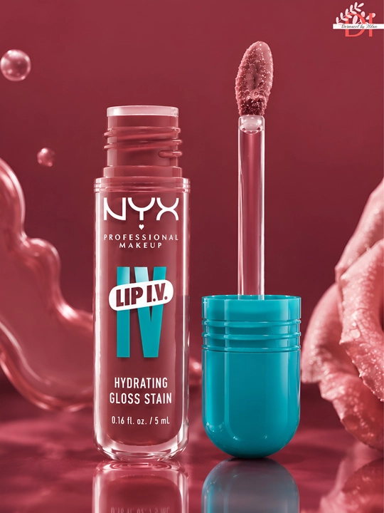 Блеск для губ NYX Lip Gloss Stain 08 с нюдовым розовым оттенком-с увлажнением