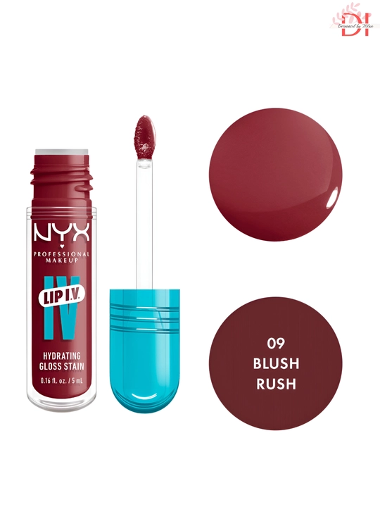 Лёгкий блеск для мягких и сияющих губ NYX Lip I.V. 09 Blush Rush глянцевый финиш