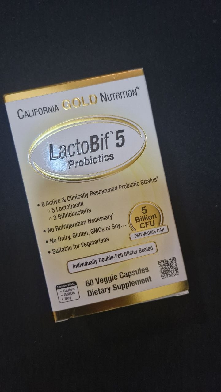 California Gold Nutrition, LactoBif® 5, пробиотики, 5 млрд КОЕ, 60 растительных капсул