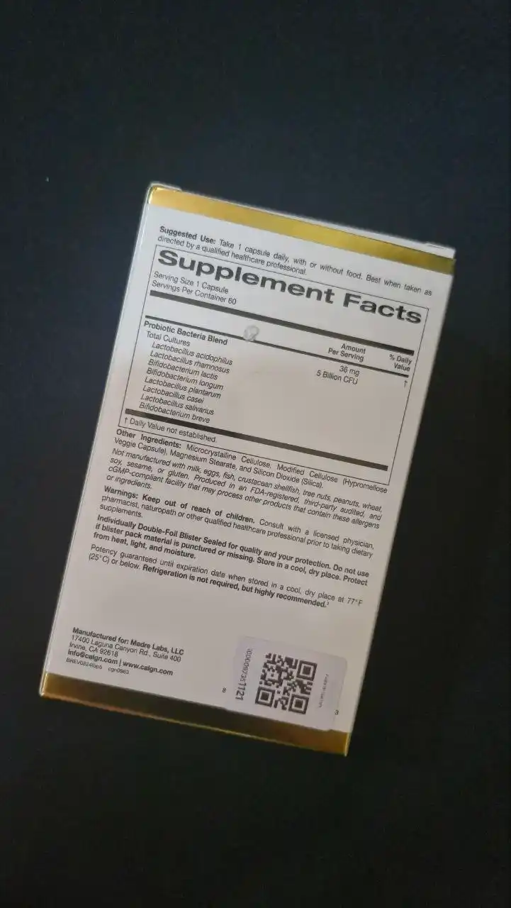 California Gold Nutrition, LactoBif® 5, пробиотики, 5 млрд КОЕ, 60 растительных капсул