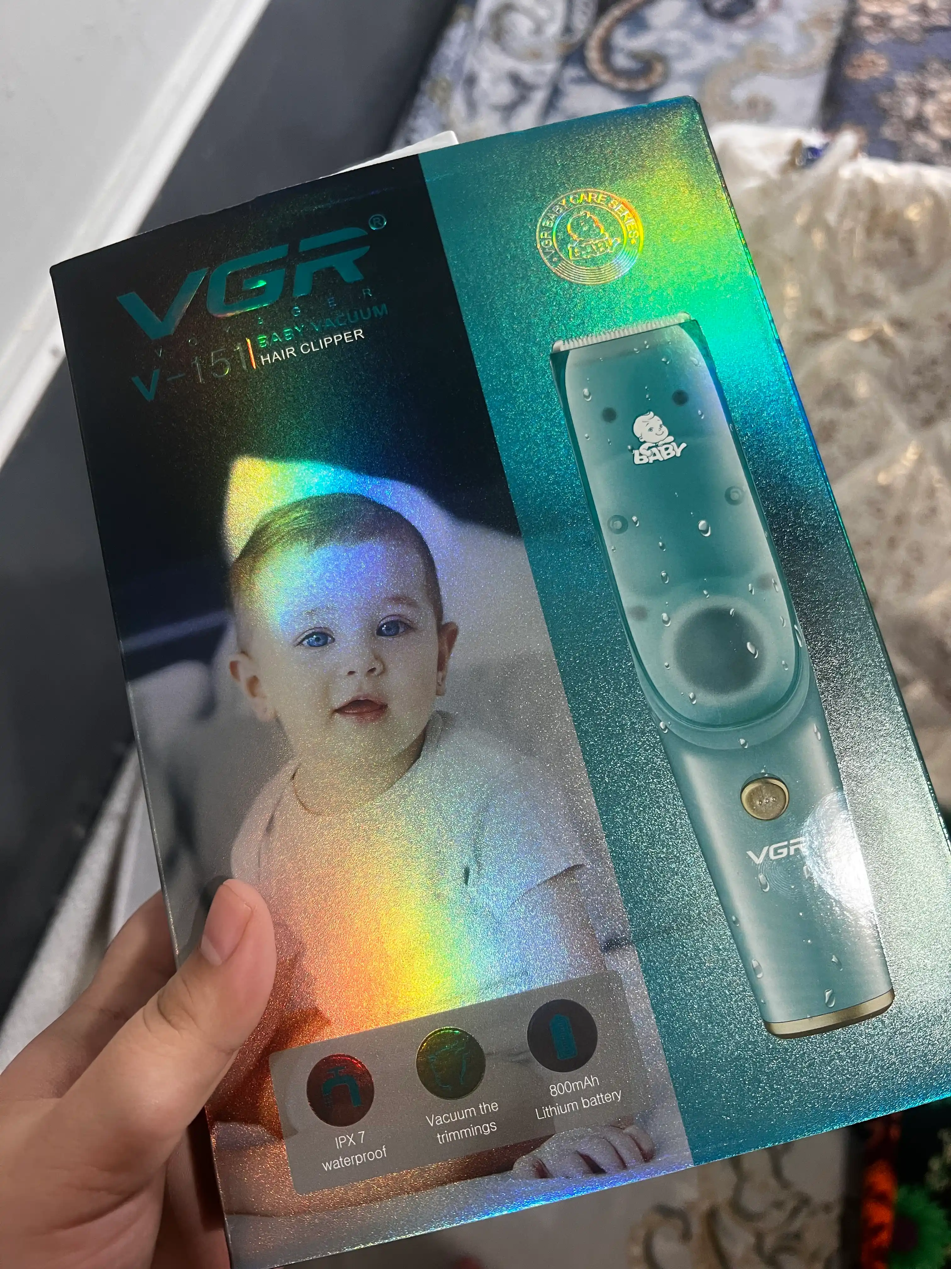 Trimmer, bolalar soch olish mashinkasi VGR V155/V151 — keramik pichoq, sochni so‘rib oladi