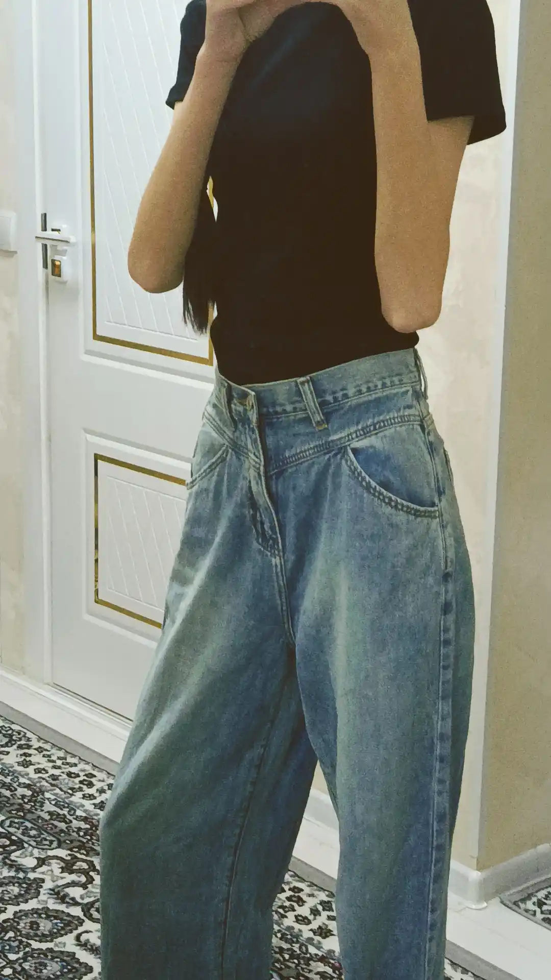 Ayollar baggy jinsi oversize Y2K, keng jinsi baland bel, moda keng shim paxta